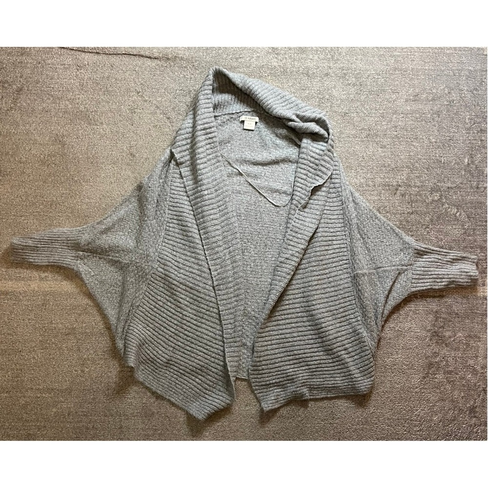 Ariat Womens Gray Draped Open Front Batwing Cardigan Sweater Small Lagenlook